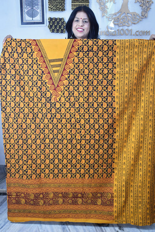 Bagh Hand Block Printed Cotton Kurta Fabric