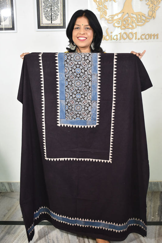 Designer Ajrakh cotton kurta fabrics - 2.5 mtrs