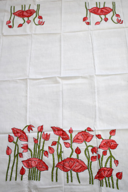 Cotton Blouse fabric with Hand Nakkshi Kantha work