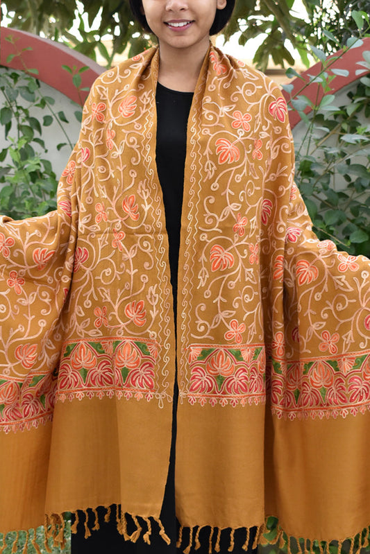 Beautiful Aari work Woolen stole