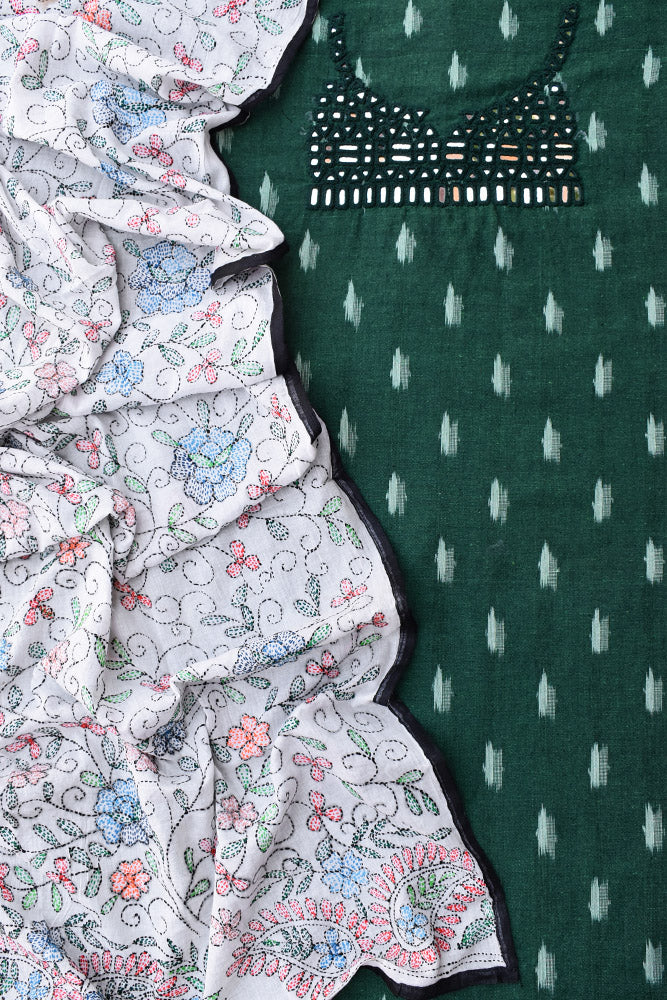 Multicolor - Handcrafted Patchwork Cotton Unstitched Kurta Material (2.7M) 13