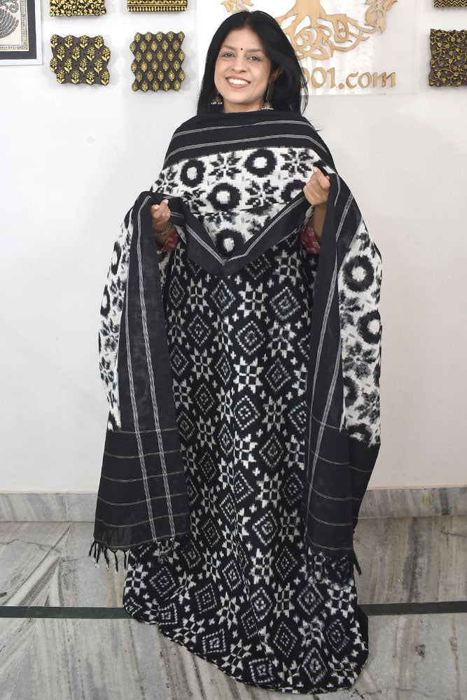 Handloom Cotton Pochampally Double Ikat Telia Rumal Dupatta & kurta set