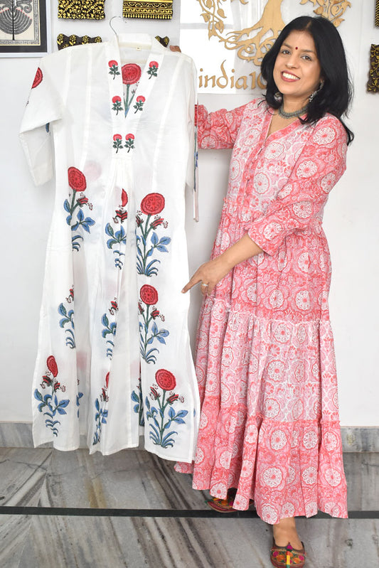 Beautiful Hand Block Printed Cotton Kurta  Size - 38, 40, 42, 44