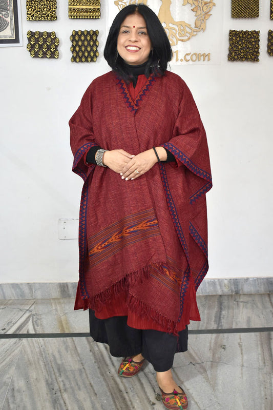 Elegant & Soft, Versatile Handwoven Himalayan Pure Wool Stole Shrug