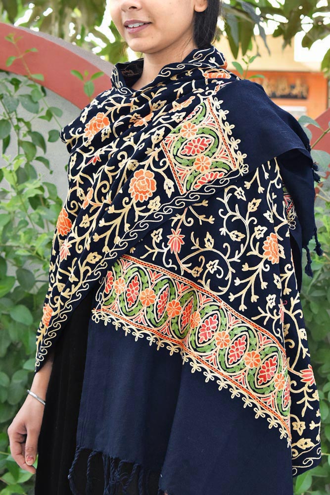 Beautiful Aari work Woolen stole