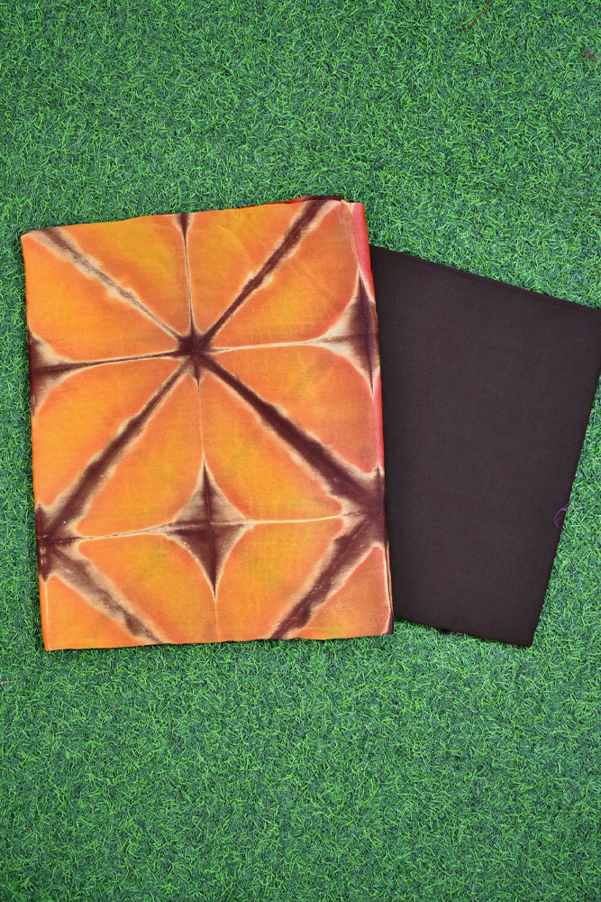 Stunning Hand Crafted Clamp Dyed Chanderi Kurta & cotton pant Unstitched sets