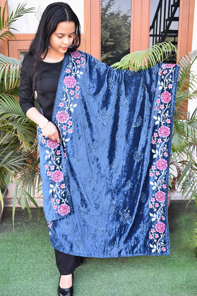 Premium Velvet Dupatta with embroidery and sequin work