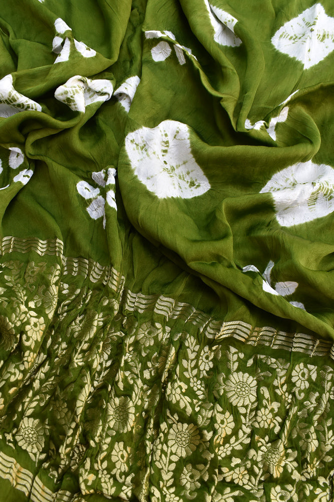 Beautiful Hand Crafted Shibori Modal Silk Dupatta with Tissue Lagdi patta palla