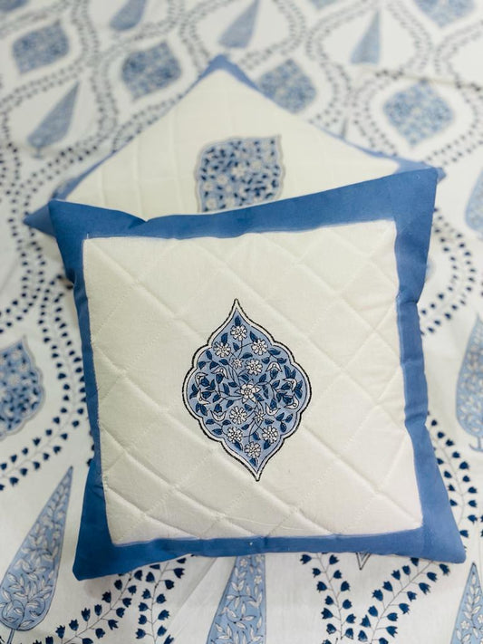 Hand Block Printed Cotton Cushion Cover (16 by 16 - Set of 5 cushion covers )