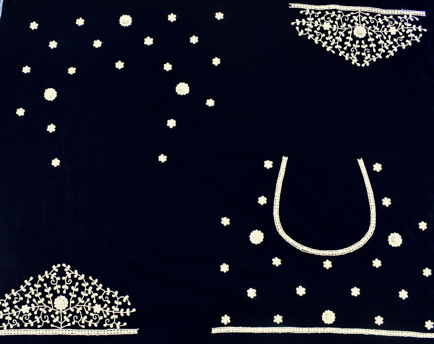 Velvet Fabric with Hand Gota pattiwork , Pearl, Zardozi  Embroidery