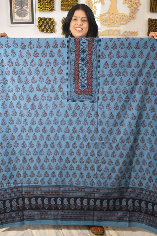 Bagh Hand Block Printed Cotton Kurta Fabric