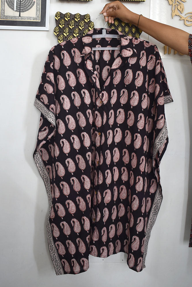 Bagh Hand Block Printed Kaftan, Free Size