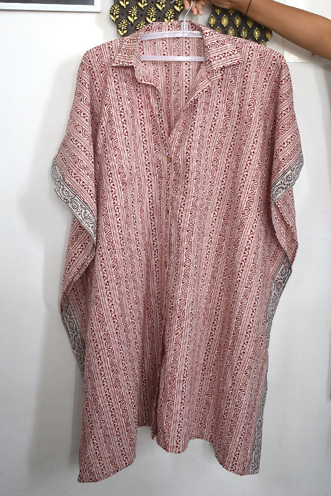 Bagh Hand Block Printed Kaftan, Free Size