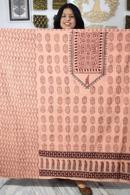 Bagh Hand Block Printed Cotton Kurta Fabric