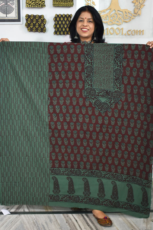 Bagh Hand Block Printed Cotton Kurta Fabric