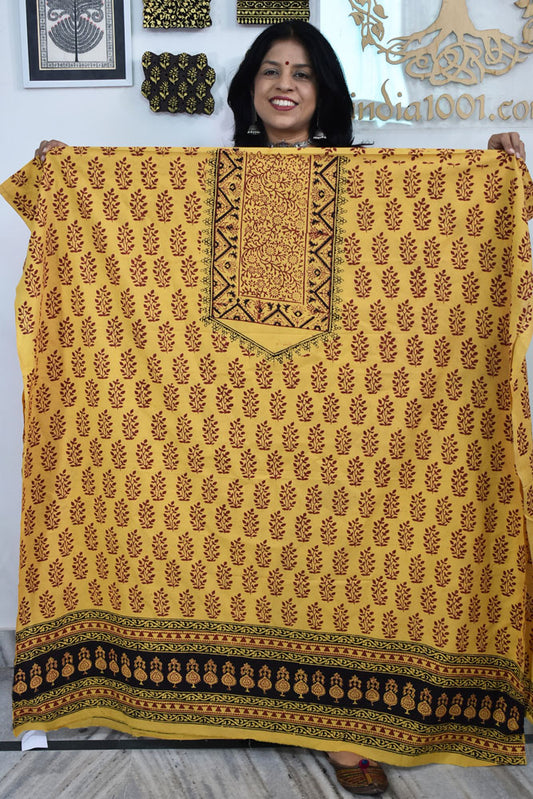 Bagh Hand Block Printed Cotton Kurta Fabric