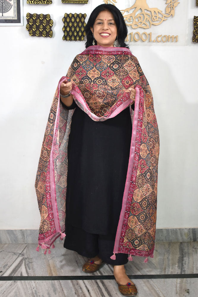Elegant Digital Print Pure Linen dupatta