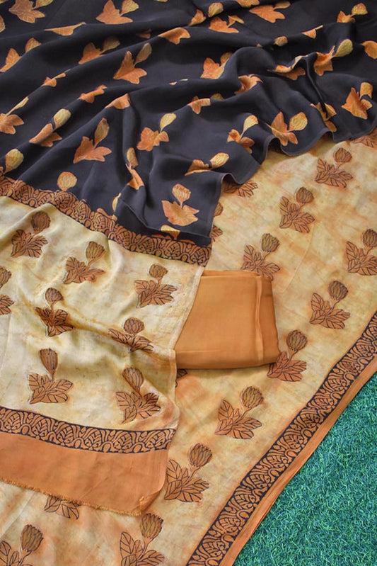 Vanaspati Bagru Ajrakh Modal Silk suit - 3 pc set