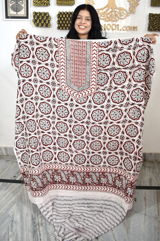 Beautiful Bagh Crepe Hand Block Print Fabric
