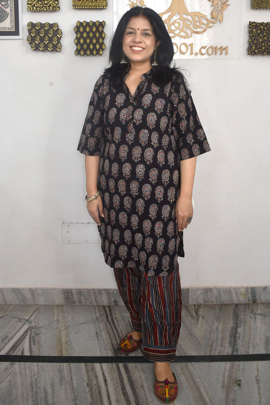 Elegant Hand Block Printed Cotton Set Kurta & Pant