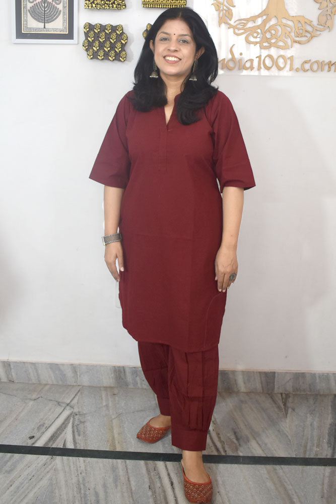 Beautiful Plain Cotton Set Kurta & Pant