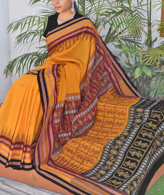 Elegant Handwoven Doll Bomkai cotton Saree