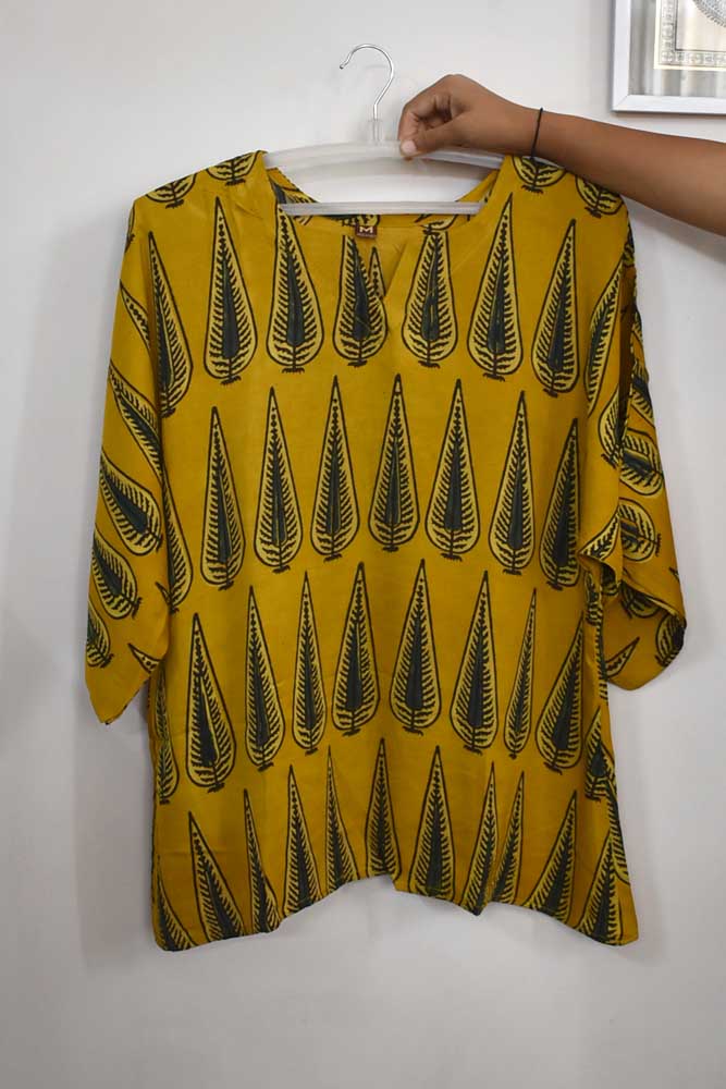 Beautiful Ajrakh Modal Silk Kaftan - 38 - 44