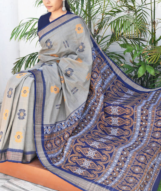 Elegant Handwoven Bomkai cotton Saree