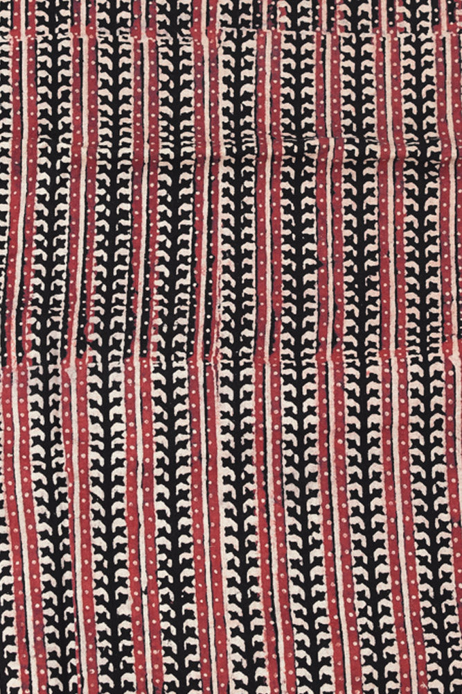 Ajrakh Hand Block Printed Cotton Cut ( blouse) Fabric