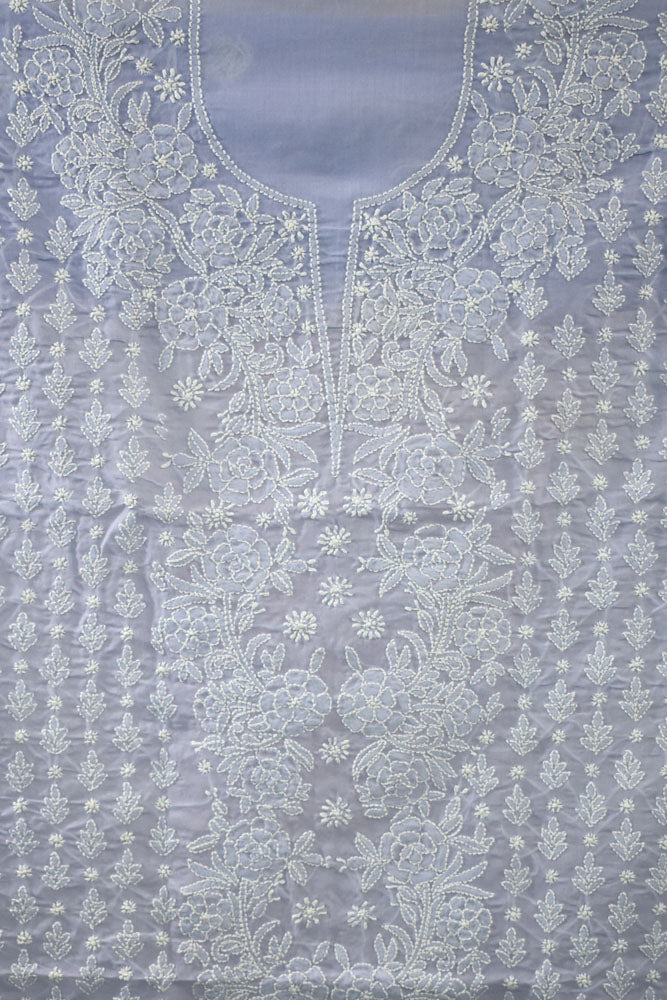 Premium Hand Embroidered Chikankari work Voile fabric