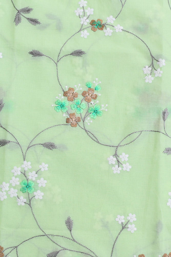 Beautiful cotton fabric with  embroidery - 2.4 mtrs