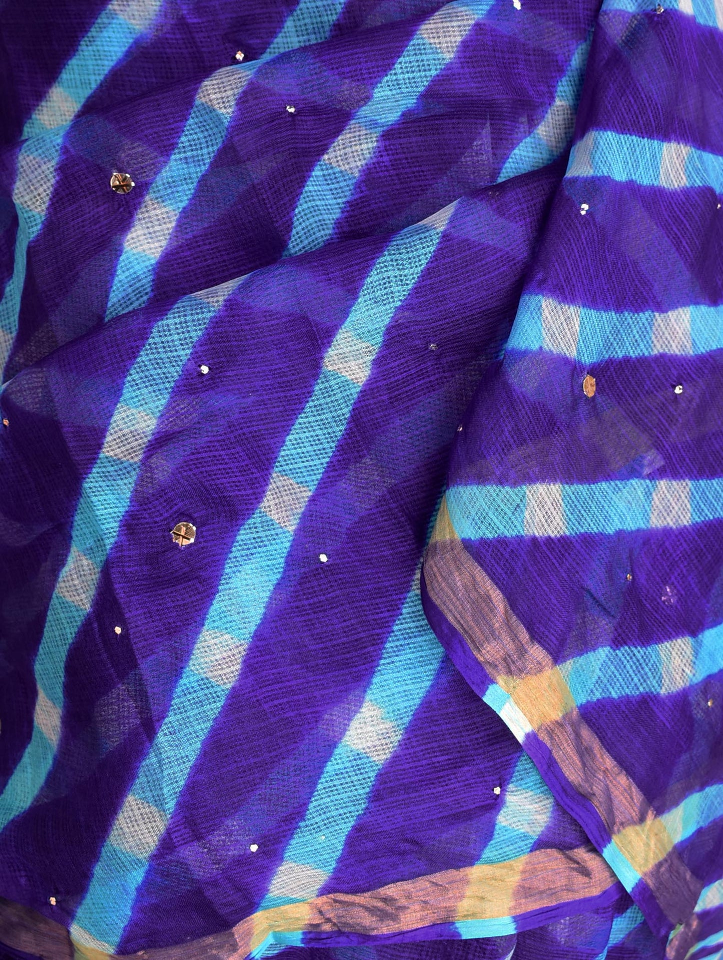 Beautiful Handcrafted Leheriya Kota Silk Saree with Muqaish work