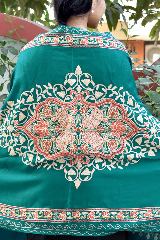 Beautiful Aari work Woolen stole
