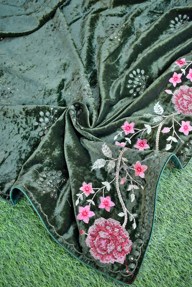 Premium Velvet Dupatta with embroidery and sequin work