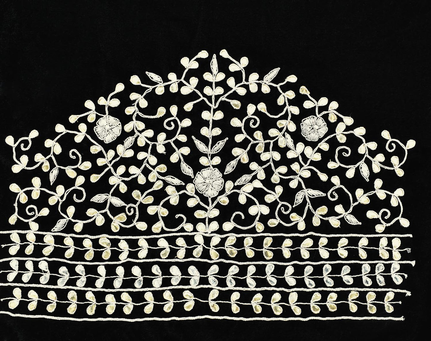 Velvet Fabric with Hand Gota pattiwork , Pearl, Zardozi  Embroidery