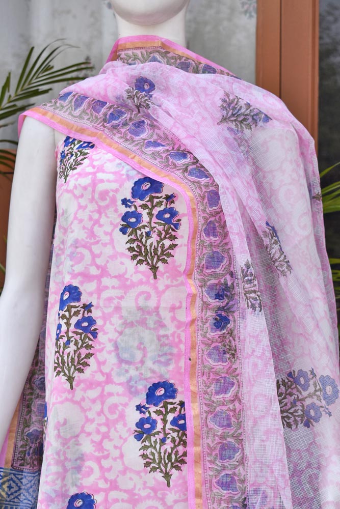 Multicolor - Handcrafted Patchwork Cotton Unstitched Kurta Material (2.6M) 47