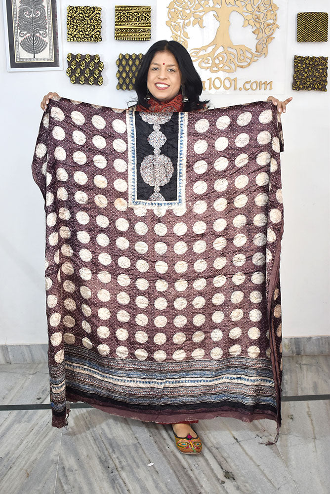 Ajrakh Velvet kurta fabric