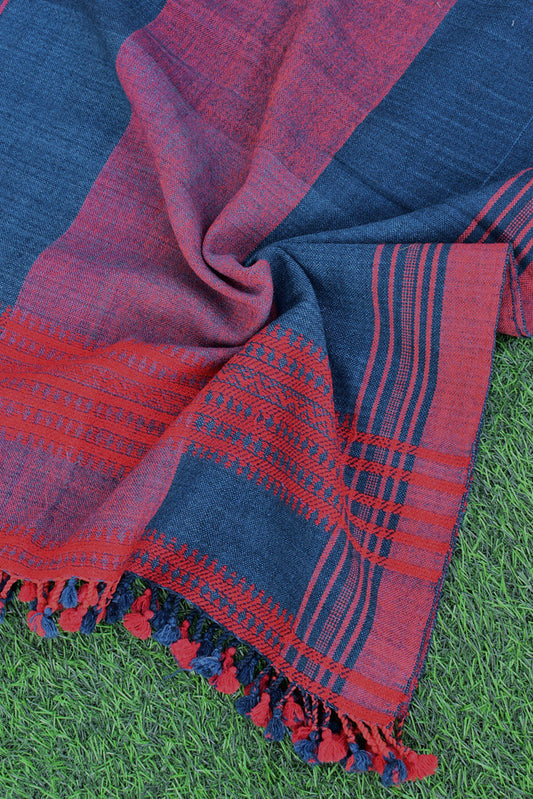 Warm Handwoven Bhujodi Handwoven Pure Wool stole with tassels