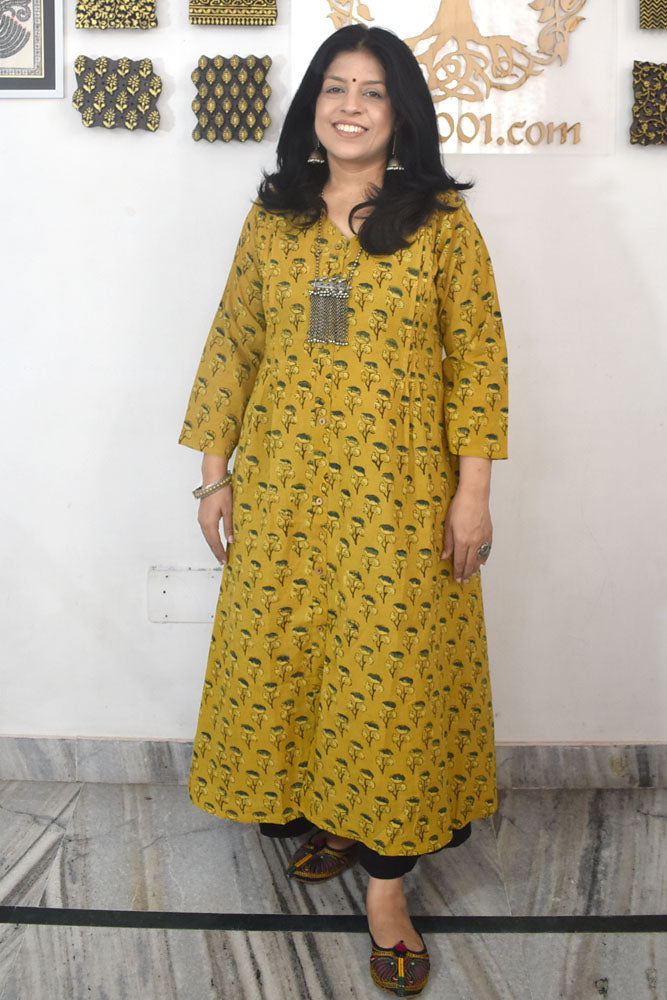 Designer Hand Block Printed Ajrakh cotton Kurta  - Size 38 to 48 ( all sizes)