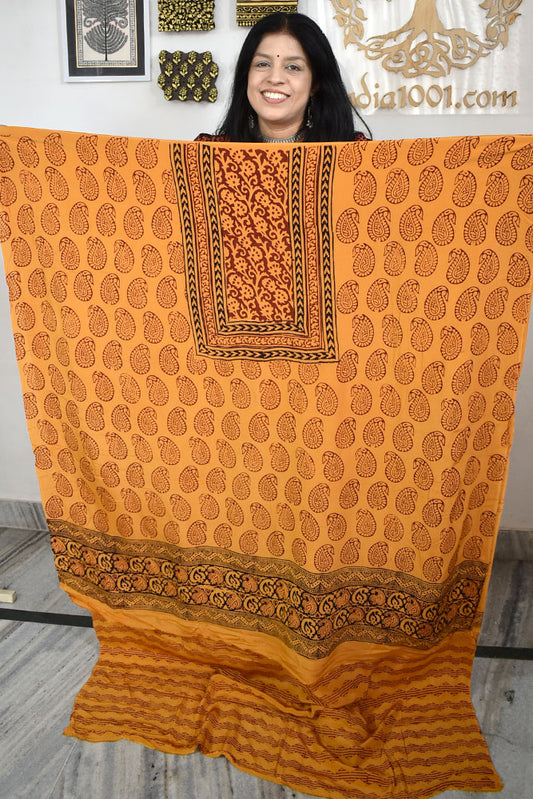 Beautiful Bagh Crepe Hand Block Print Fabric