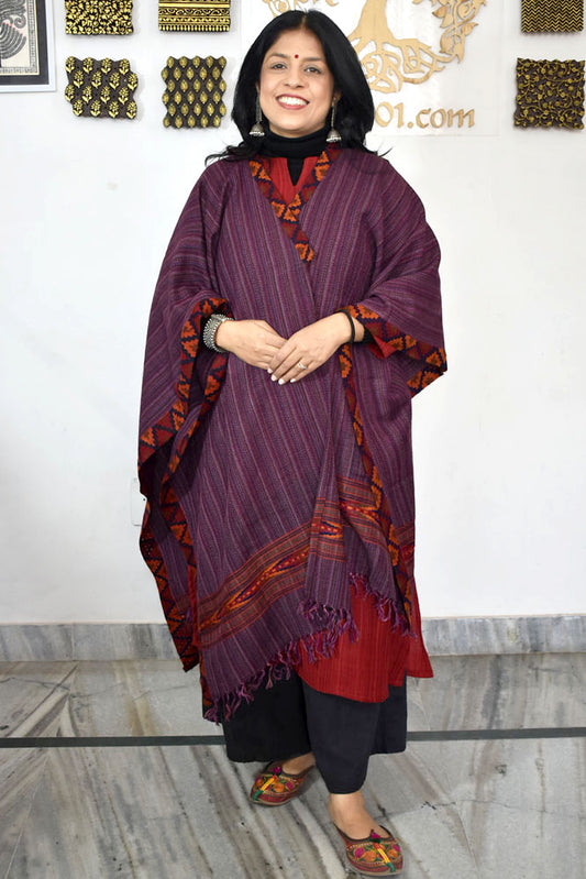 Elegant & Soft, Versatile Handwoven Himalayan Pure Wool Stole Shrug