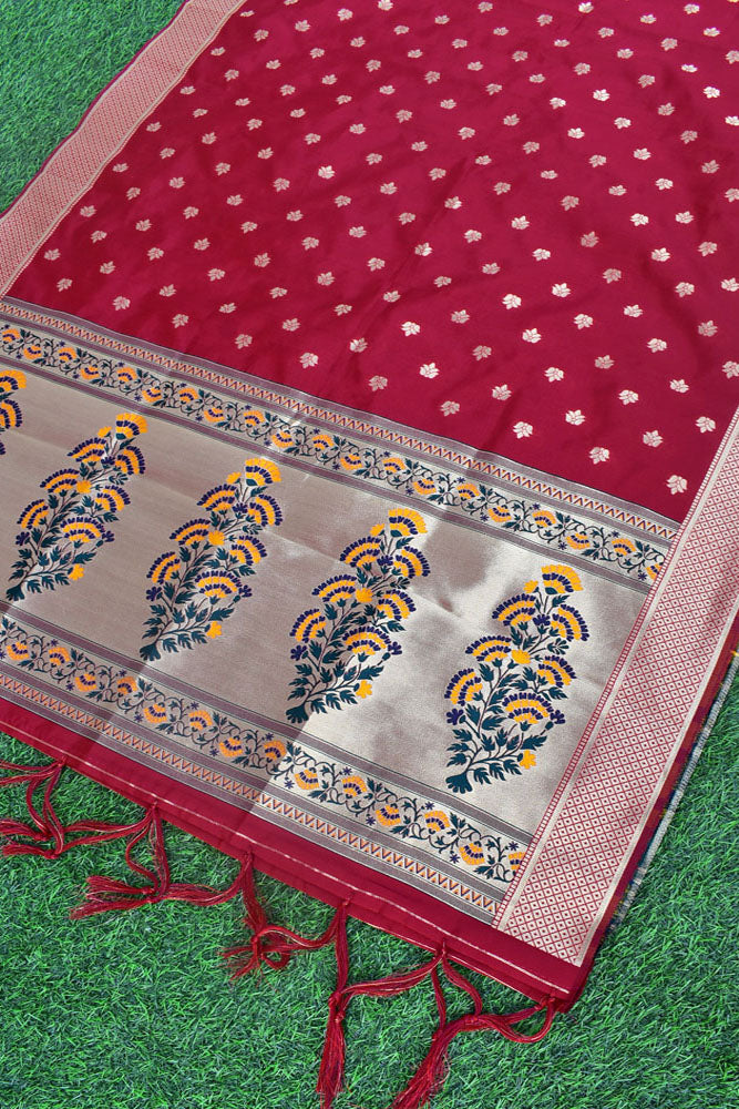 Beautiful Blended Silk Banarasi Dupatta with Paithani Inspired patterns