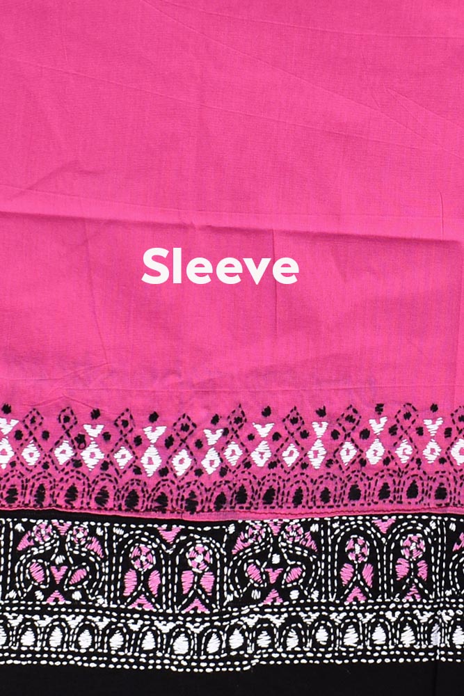 Cotton Blouse fabric with Bengal Kantha Hand Embroidery work