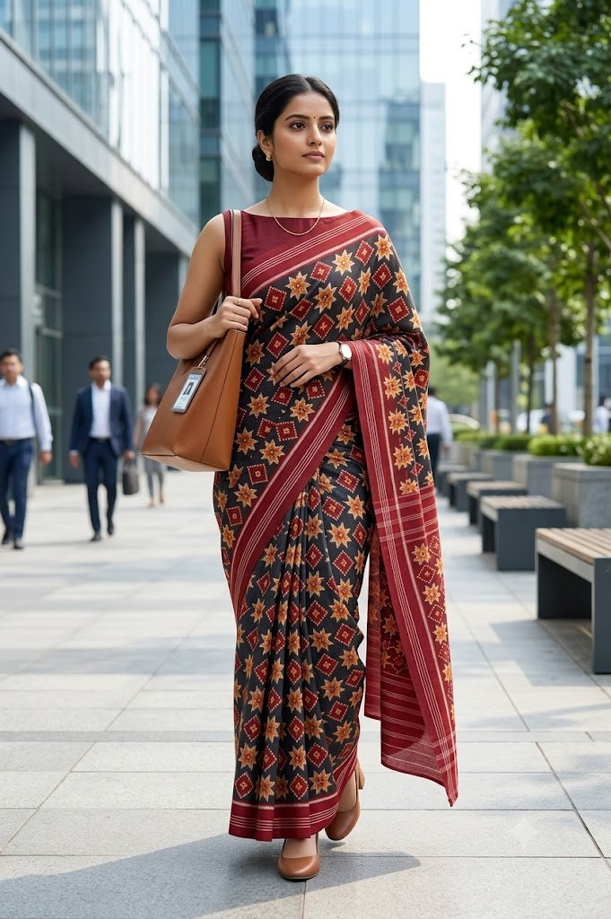 Elegant Handloom Teliya Cotton Saree