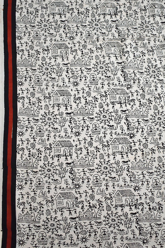 Beautiful Modal Silk Bagru Hand Block Print Fabric