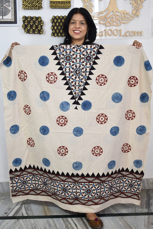 Designer Ajrakh cotton kurta fabrics - 2.5 mtrs
