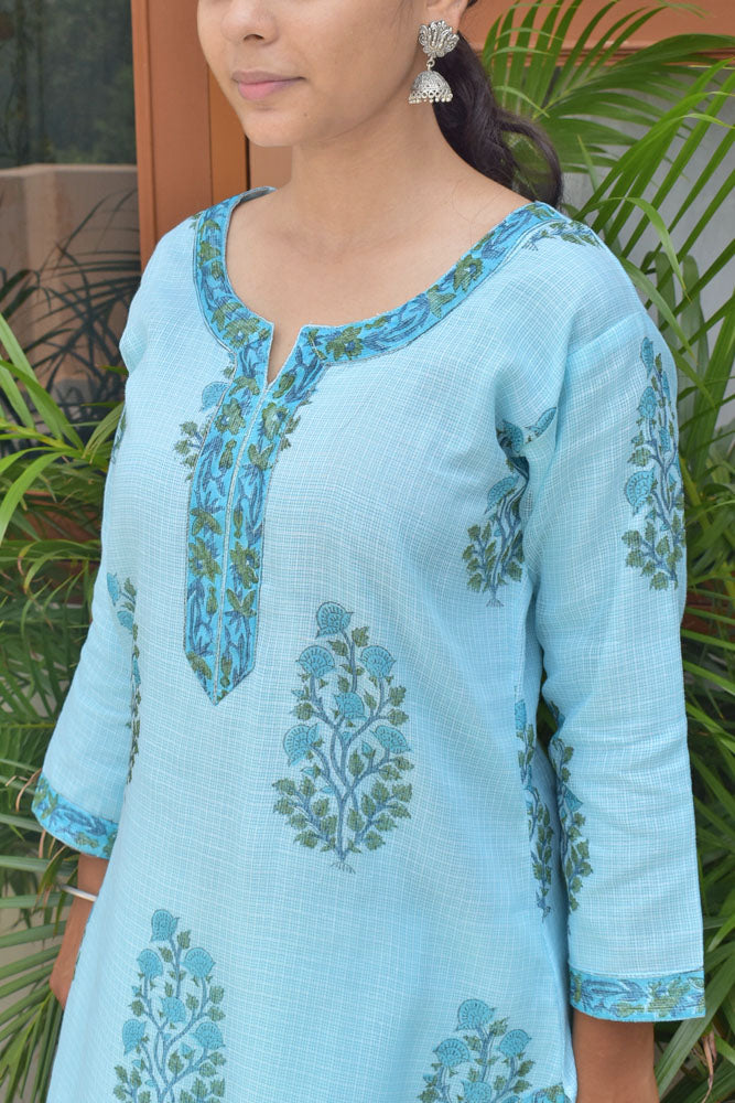 Beautiful Kota Doria Cotton Kurta stitched with lining  Size -  36, 38, 40, 42, 44