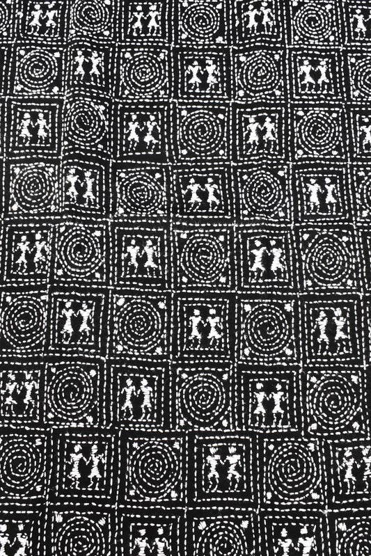 Cotton Blouse fabric with Hand Kantha work