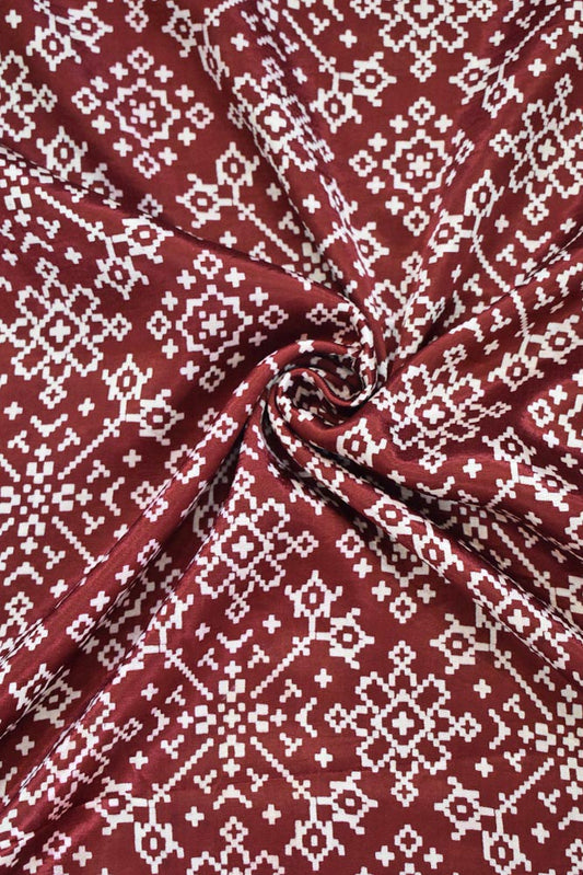 MASHRU SILK KUTCH HAND BLOCK PRINTED FABRIC - 2.5 & 3 mtr cuts