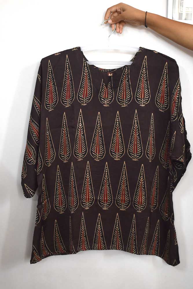 Beautiful Ajrakh Modal Silk Kaftan - 38 - 44